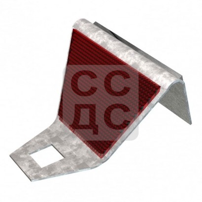 Катафот дорожный КД-5 призматический односторонний ГОСТ 32866-2014 (оцинкованная сталь) 3 мм